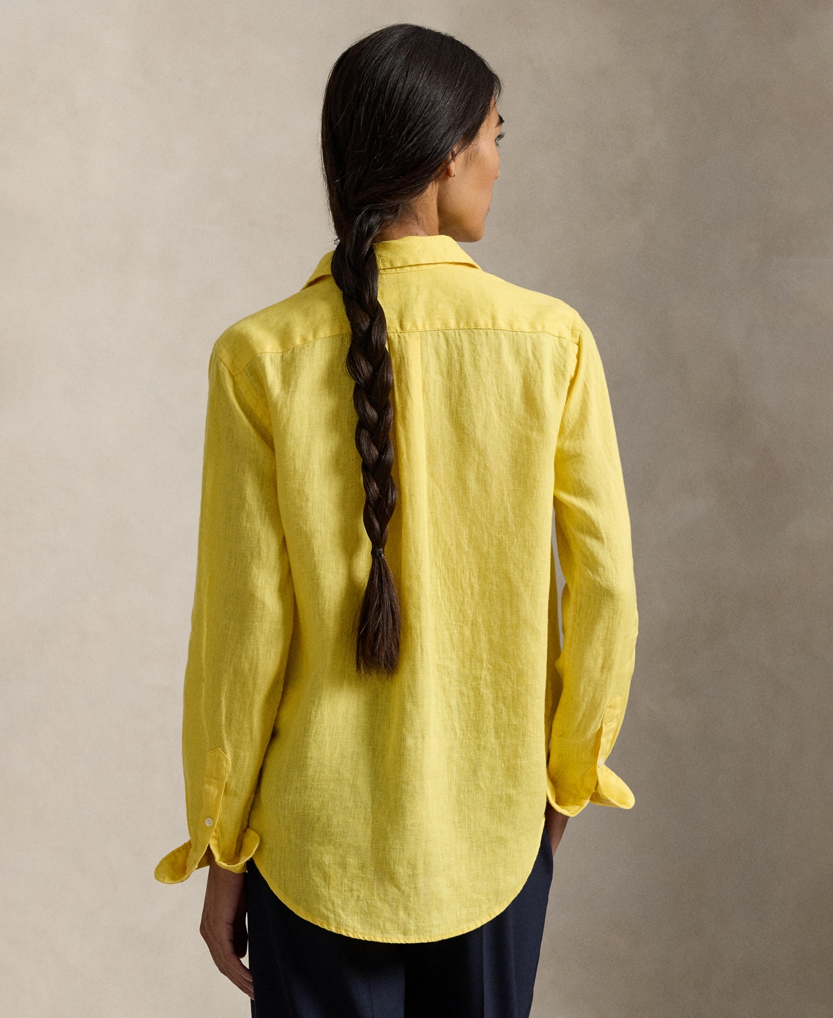 Polo Ralph Lauren Women's Classic-fit 100% Linen Shirt In Yellow