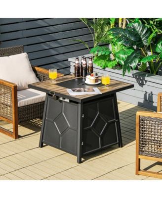 40,000 BTU 28 Inches Propane Gas Fire Pit Table With Cover