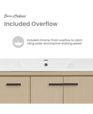 Virage 36" Freestanding Bathroom Vanity in Natural Oak with Sink Top