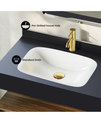 Avancer 36" MDF Wall-Mounted Bathroom Vanity with Marble Sink Top
