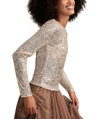 Women's Sequin Long-Sleeve Top
