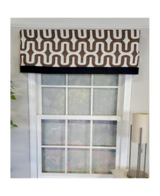 Embrace Banded 100% Cotton with Fully Lined 3" Rod Pocket Valnance for Windows 50" x 15" Brown