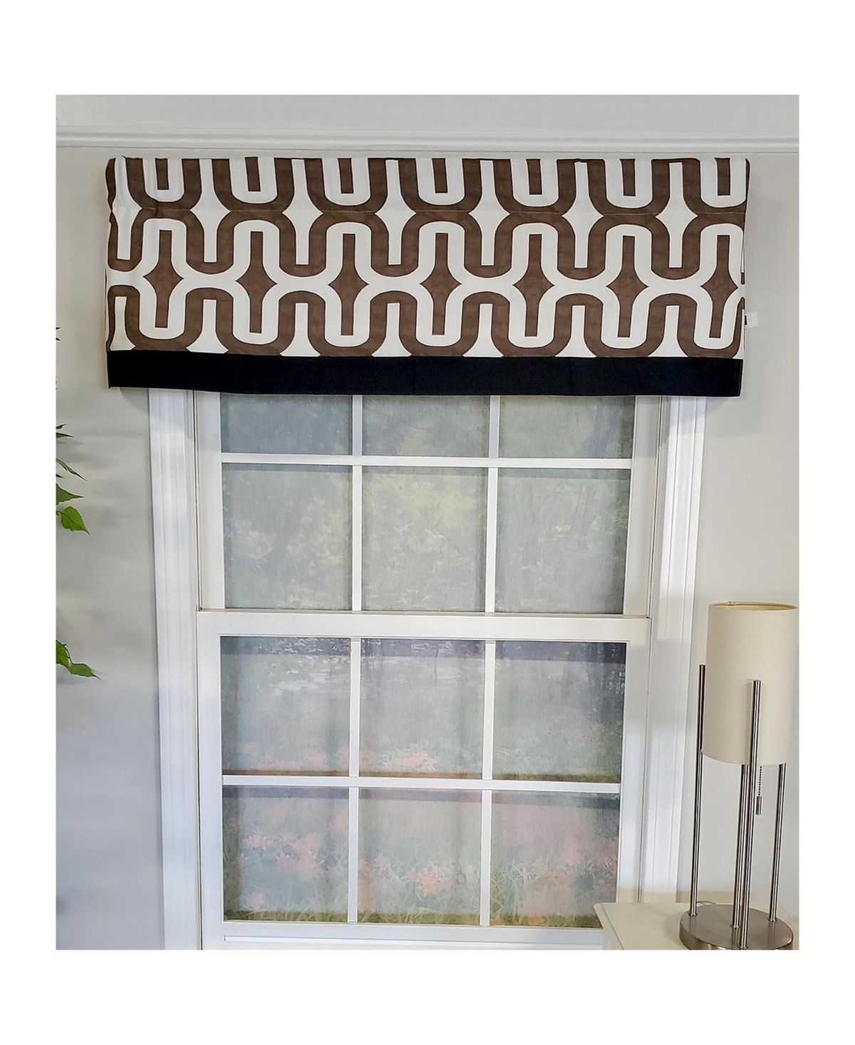 Rlf Home Embrace Banded 100% Cotton with Fully Lined 3" Rod Pocket Valnance for Windows 50" x 15" Brown