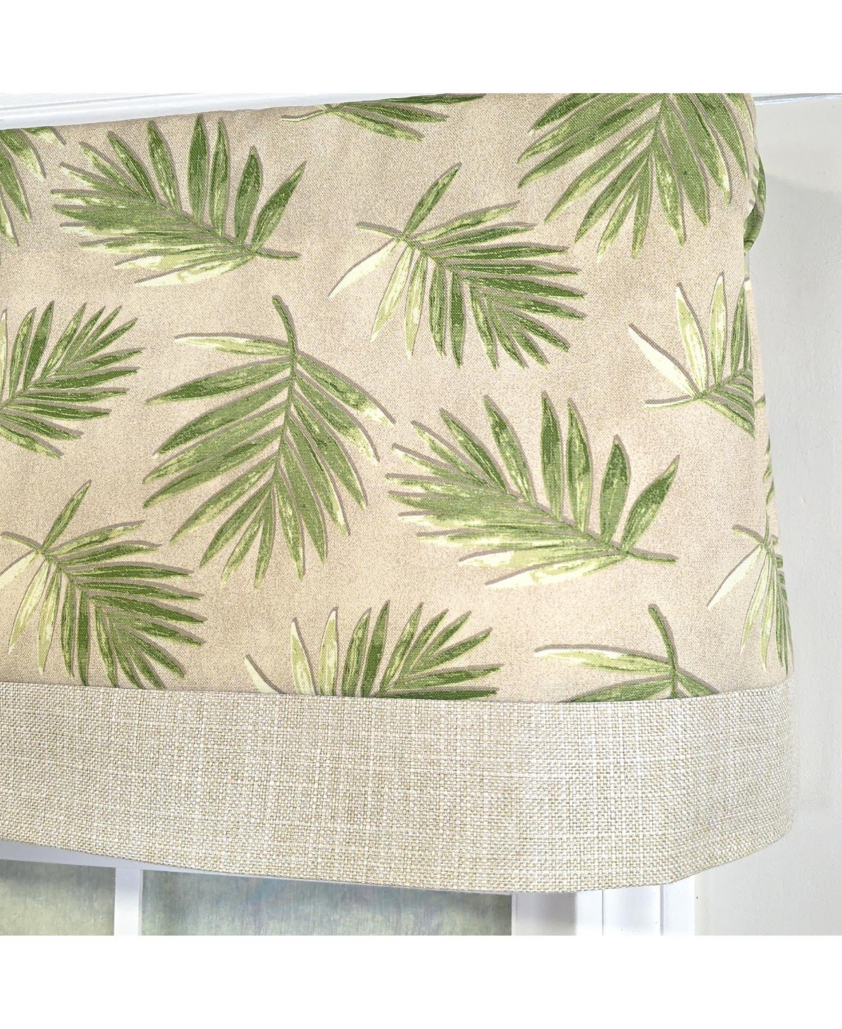 Rlf Home 100% Cotton Hawthorn Banded With Poly/Cotton Ivory lining Rod Pocket Valance 50" x 17" Taupe