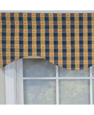 100% Cotton Cherry Plaid Cornice Fully lined Windows Rod Pocket Valance 50" x 17" Navy
