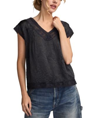 Lucky Brand - Women's Lace Dolman Sleeve Top