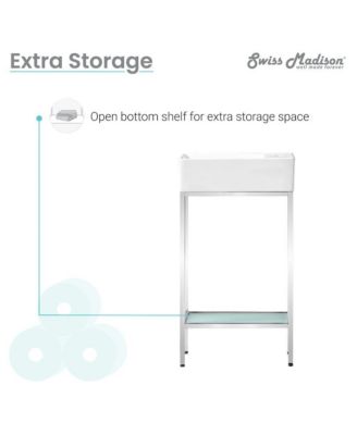 Pierre 19.5 Single, Freestanding, Open Shelf, Chrome Metal Frame Bathroom Vanity