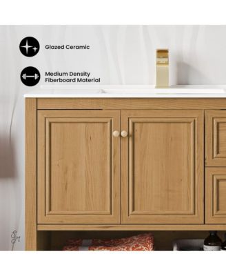 Chateau 36" Freestanding Bathroom Vanity in Golden Oak with Sink Top