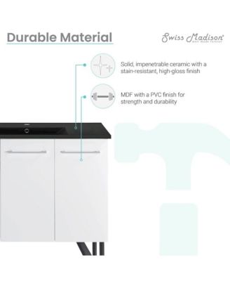 Annecy 36 in. Bathroom Vanity With Ceramic Sink Top