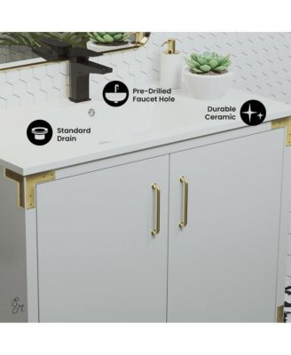 36" MDF Voltaire Freestanding Bathroom Vanity with Sink Top