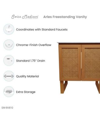 30" MDF Arles Freestanding Bathroom Vanity with Sink Top