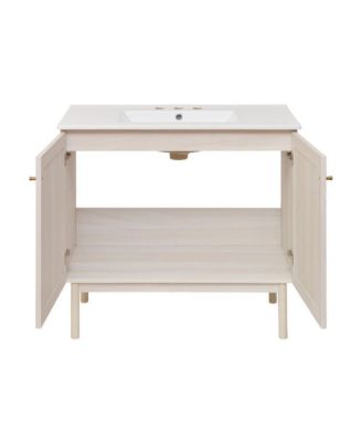 36" MDF  3-Hole Widespread Sink Top Freestanding Bathroom Vanity