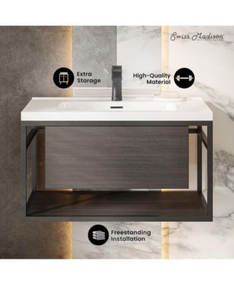 Claire 30" Wall-Mounted Bathroom Vanity with Sink Top