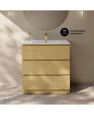 30" MDF Liberte Freestanding Bathroom Vanity With Sink Top