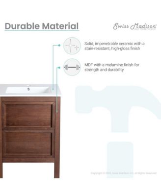 Nadar 24" Freestanding Bathroom Vanity in Brown Oak with Sink Top