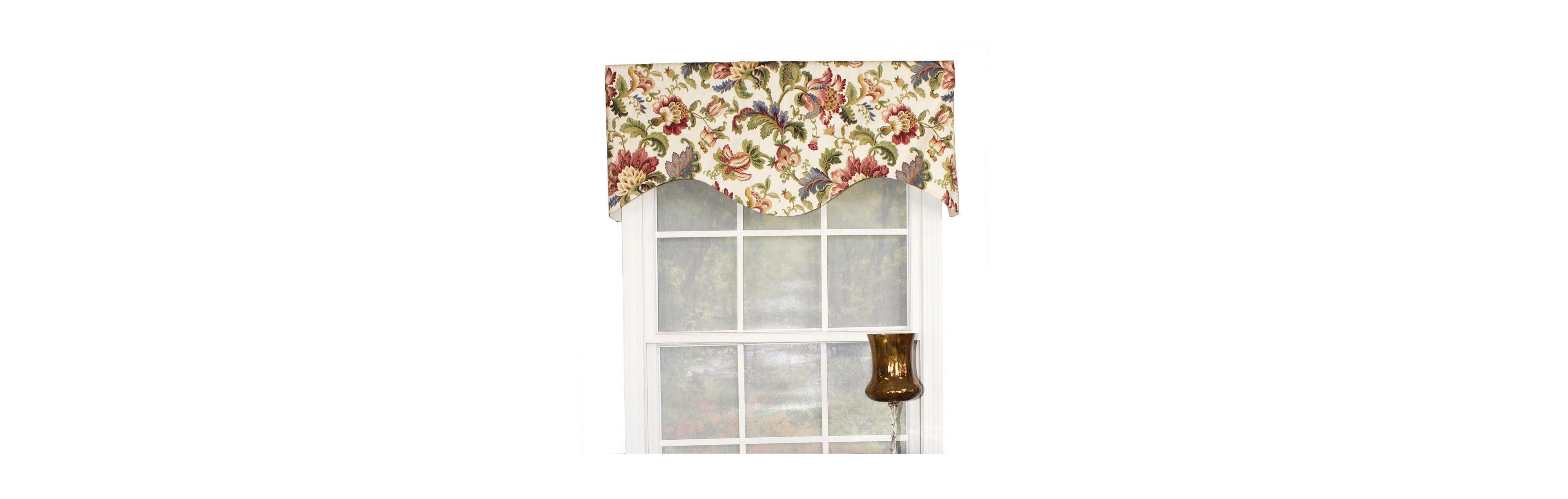 Rlf Home Noblesse Cornice 3" Rod Pocket Valance 50" x 17" Eggshell