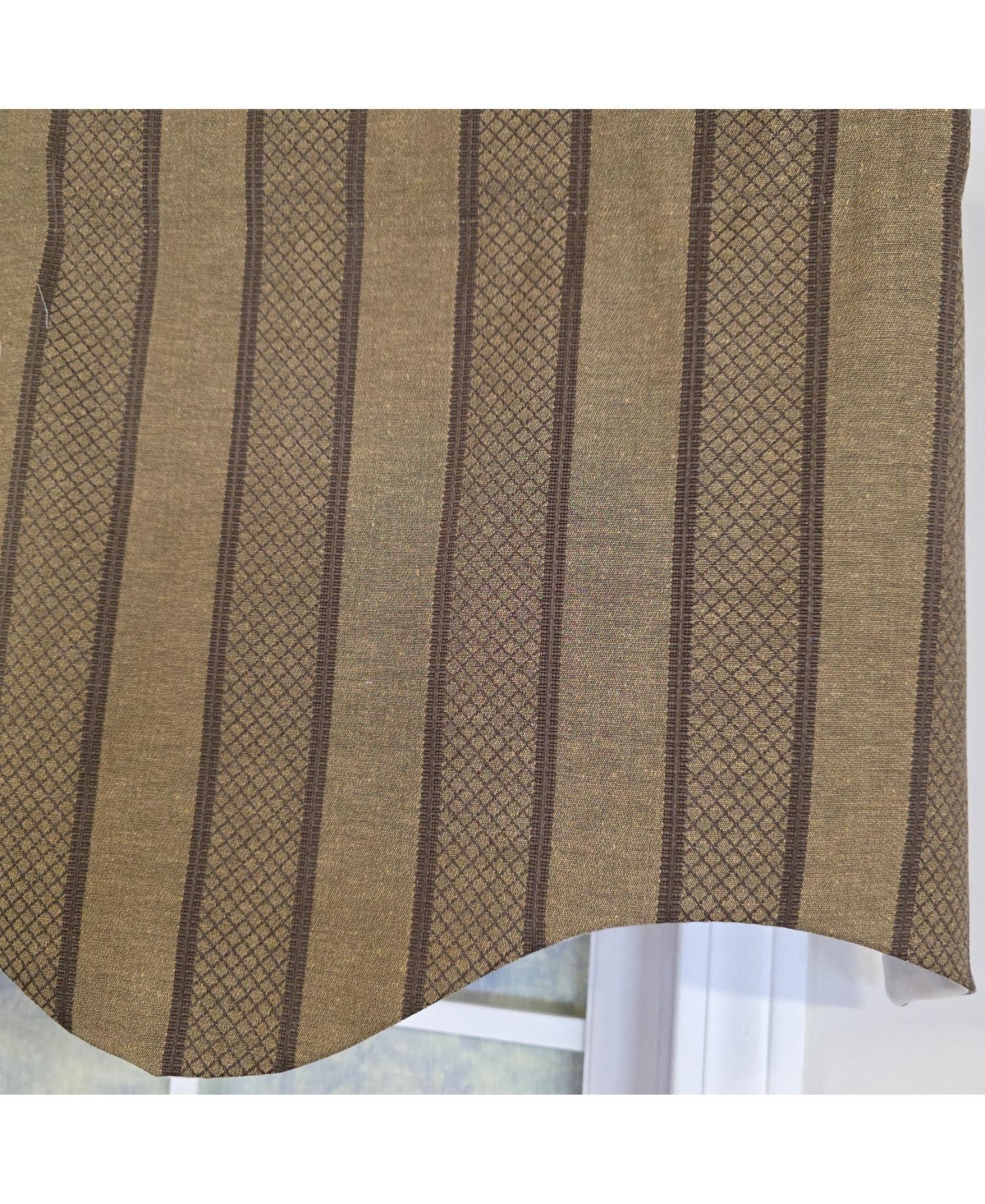 Rlf Home 100% Cotton Bronte Regal With Poly/Cotton Ivory lining Rod Pocket Valance 50" x 16" Olive