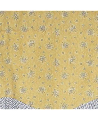 Freida Ruffled Provance 100% Cotton with Fully Lined 3" Rod Pocket Valnance for Windows 50" x 15" Cornflower