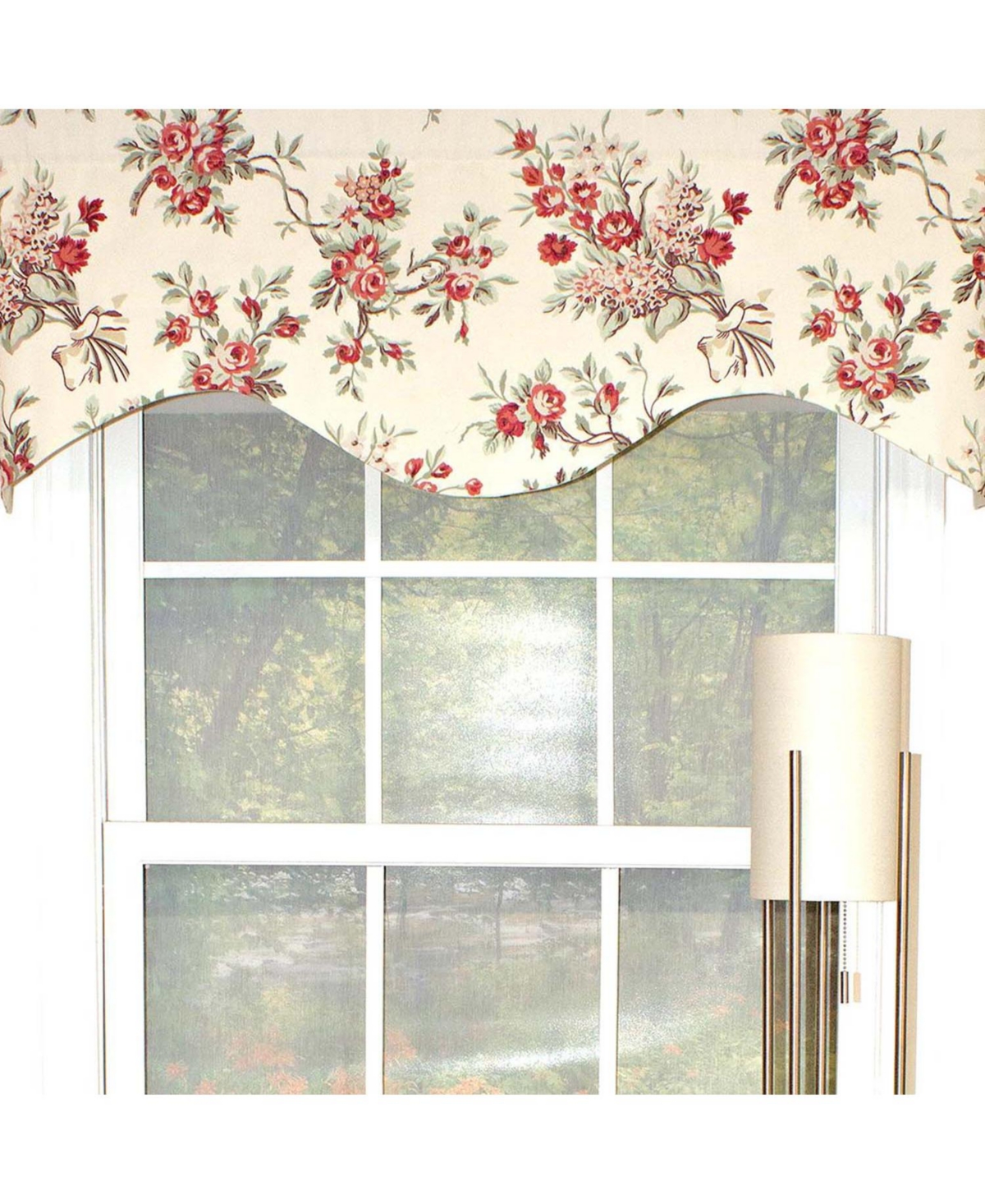 Rlf Home Dewillow Cornice 100% Cotton with Fully Lined 3" Rod Pocket Valnance for Windows 50" x 17" Natural