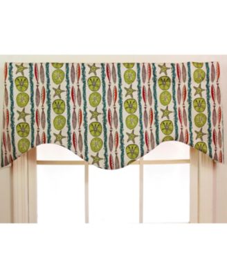 Sea Walk Cornice 100% Cotton with Fully Lined 3" Rod Pocket Valnance for Windows 50" x 17" Multi