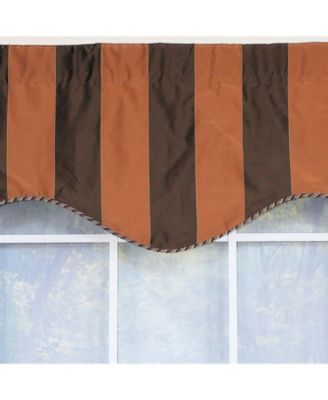 Pascal Corded Cornice 100% Cotton with Fully Lined 3" Rod Pocket Valnance for Windows 50" x 17" Chocolate