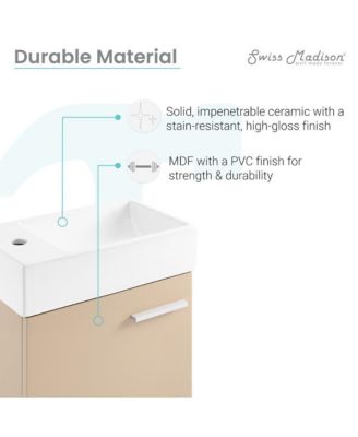 Colmer 18" Wall-Mounted Bathroom Vanity in Sandstone