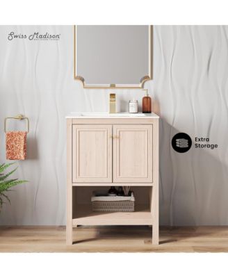 Chateau 24" Freestanding Bathroom Vanity in White Oak with Sink Top