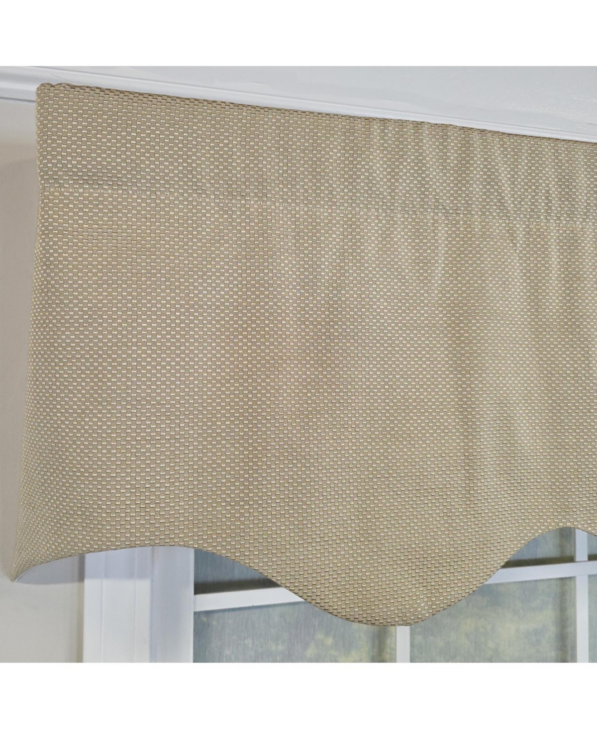Rlf Home 100% Cotton Basket Weave Regal Poly/Cotton Ivory lining Rod Pocket Valance 50" x 15" Khaki