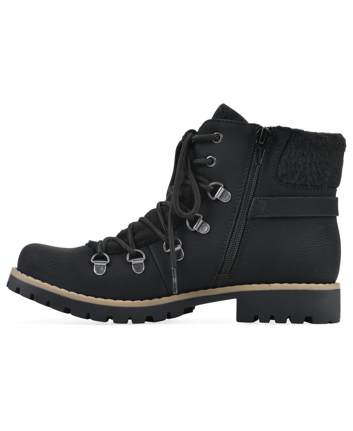 Cliffs By White Mountain Pioneer Faux Shearling Lined Lace-up Boot In Black