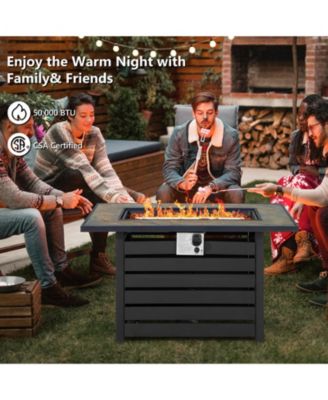 42 Inch 50000 BTU Propane Fire Pit Table with Ore Powder Surface