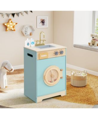Kids Washer Playset Toy Washing Machine with Laundry Detergent