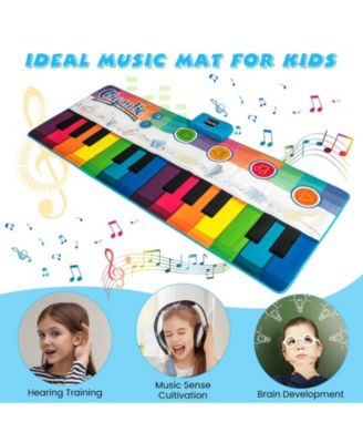 Floor Piano Dance Mat for Kids Musical Playmat with 8 Instrument Sounds