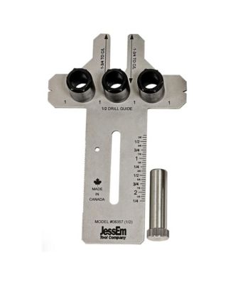 08357 1/2" Stainless Steel Dowelling Jig with Angle Guide Precision Woodworking Joinery Tool for Edge, Face, and Corner Dowels
