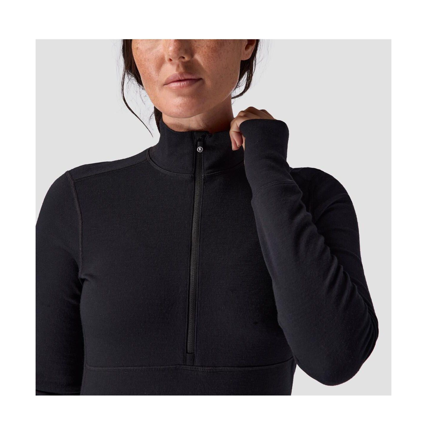 Топы Baselayer, на молнии, шерсть мериноса — Backcountry, цвет: Чёрный — фото 4