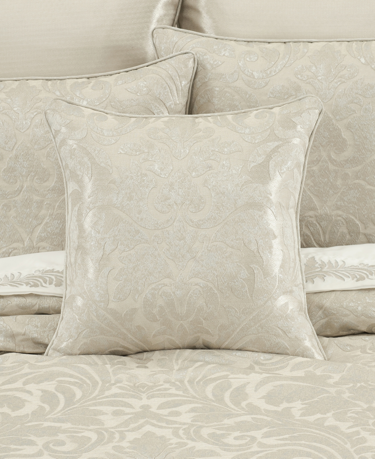 J Queen New York Celine Woven Damask Decorative Pillow, 20" X 20" In Neutral