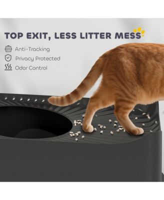 Stainless Steel Litter Box, Enclosed Litter Box with Scoop,