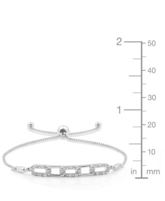 Diamond Oblong Link Bracelet (1/6 ct. t.w.) in Sterling Silver