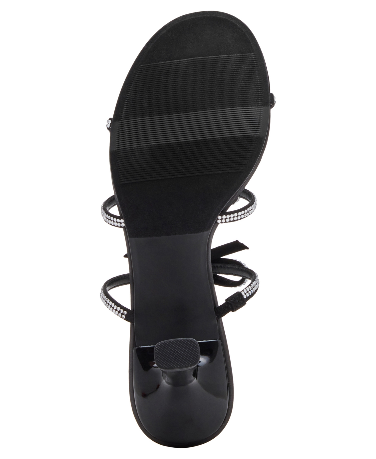 Madden Girl Women's Loving Bow Mid-heel Rhinestone Dress Sandals In Black