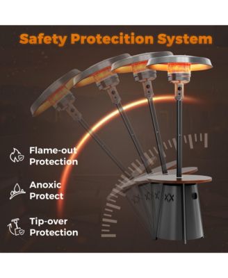 50,000 BTU Propane Patio Heater with 28" Round Storage Table and Adjustable Thermostat