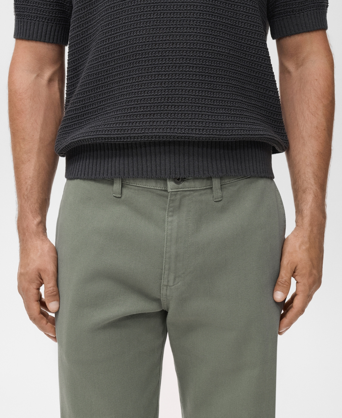 Mango Men's Regular Fit Cotton Jeans In Green