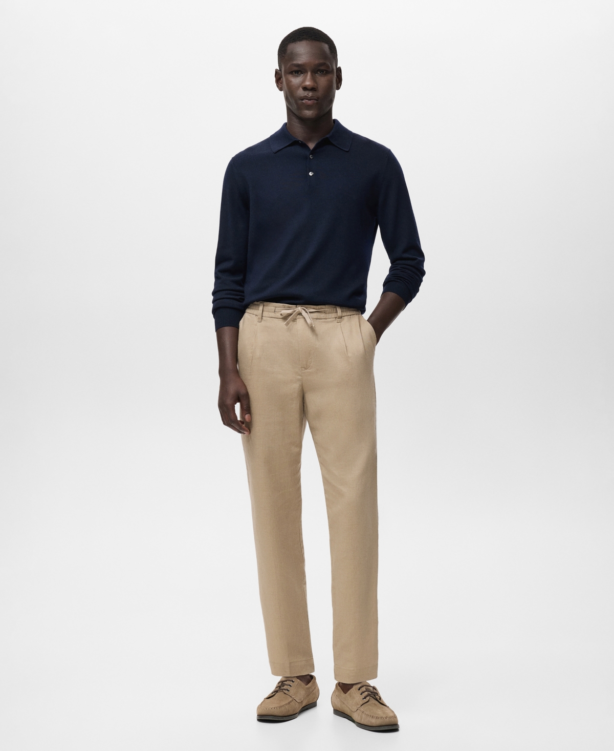 Mango Men's Drawstring Slim-Fit Pants