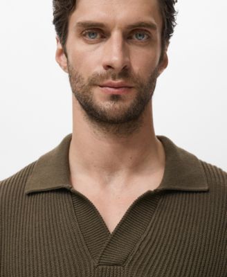 Men's Structured Cotton Polo Sweater