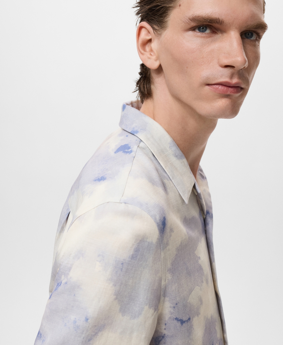 Mango Men's Printed Bowling Shirt