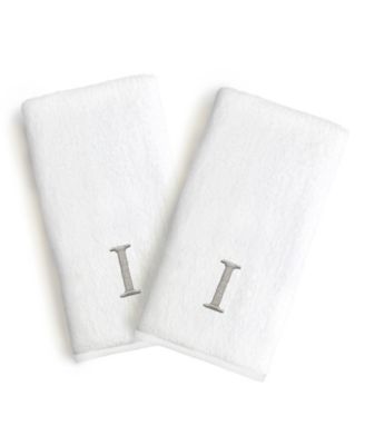 Bookman Font Monogrammed Luxury 100% Turkish Cotton Novelty 2-Pc Hand Towels, 16" x 30"