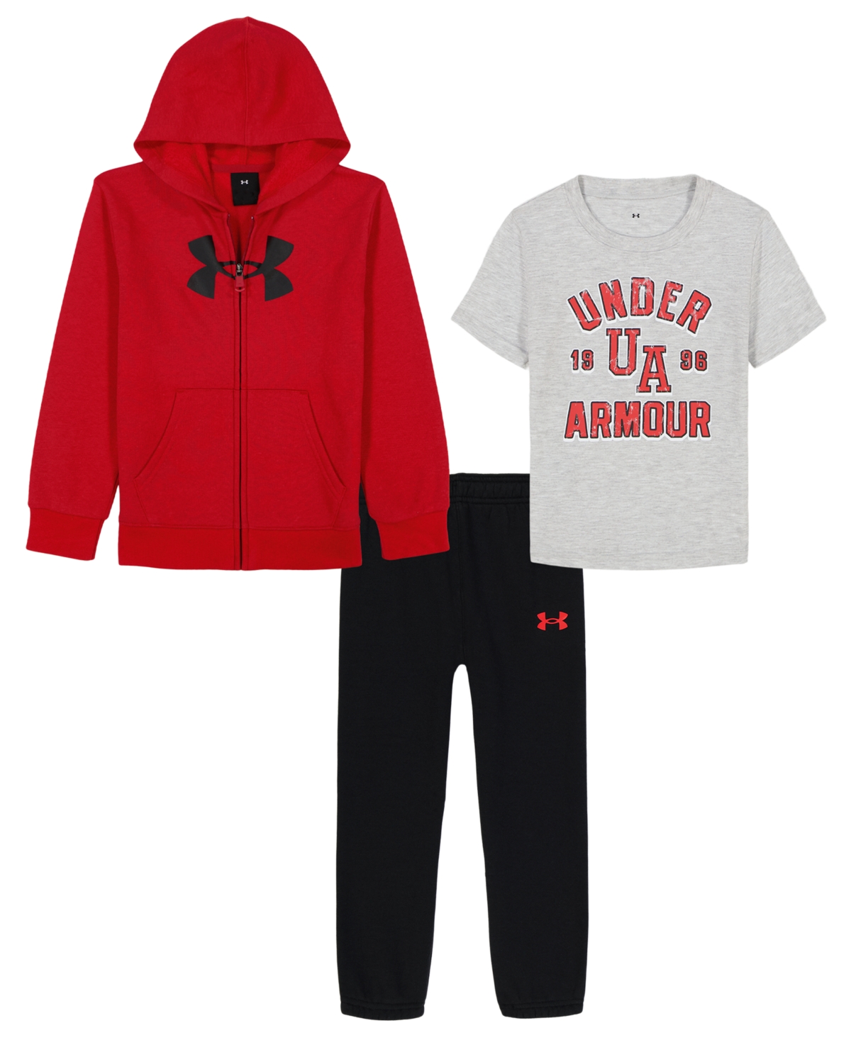 Under Armour Kids' Boys 2t-7 3-piece Short-sleeve T-shirt, Hoodie And Joggers Set