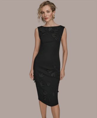 Petite 3D Floral Detail Sheath Dress