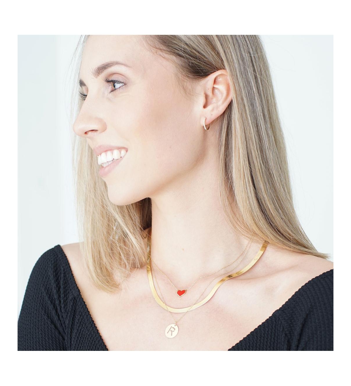 The Lovery Large Herringbone Necklace 14K Gold - 5 millimimeters