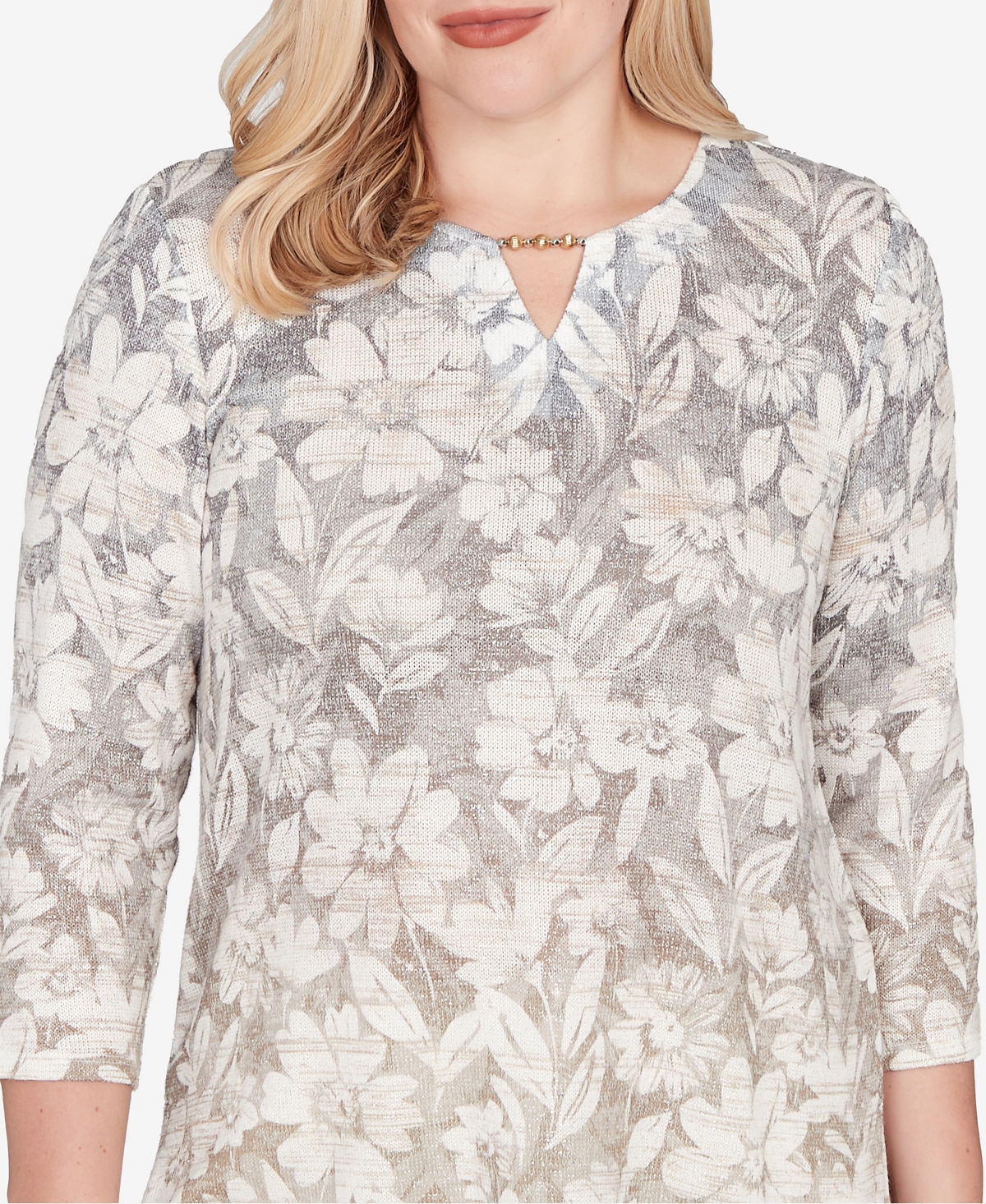 Alfred Dunner Petite Vienna Floral Print Top