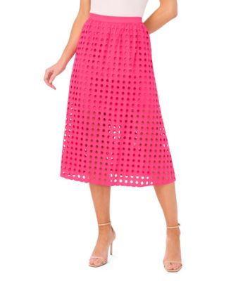 CeCe - Women's Circle Eyelet Midi Skirt
