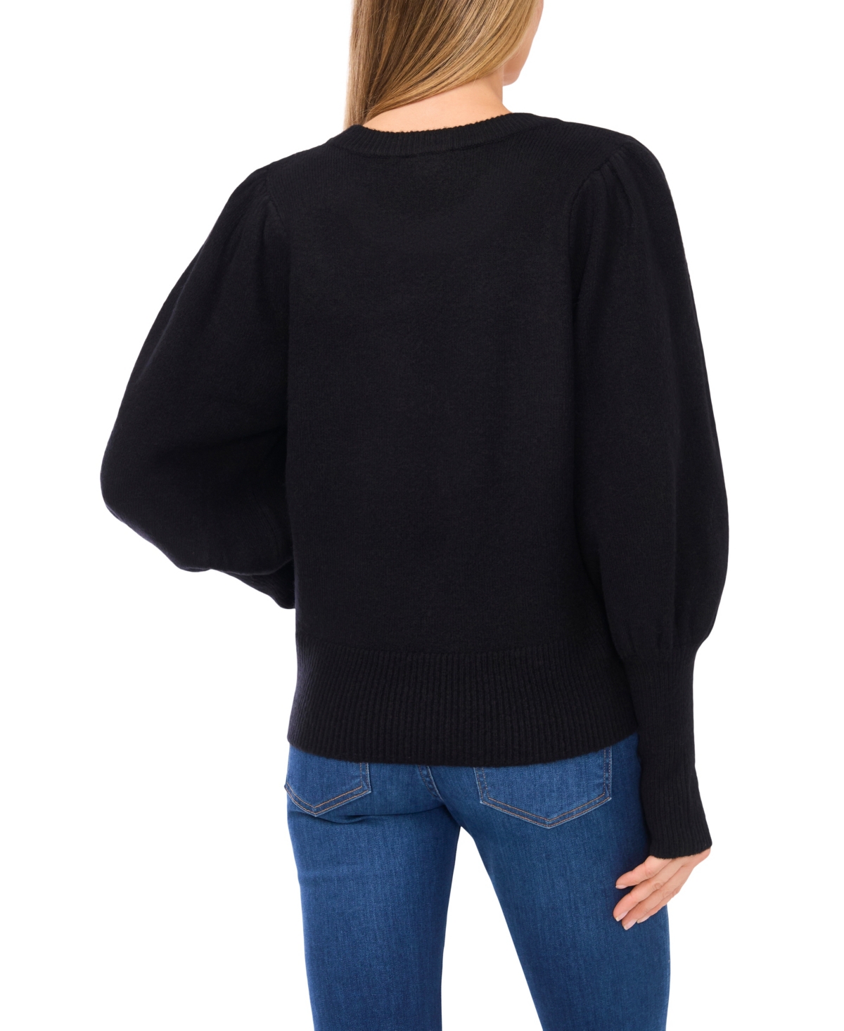 CeCe Women's Crewneck Heart Applique Sweater
